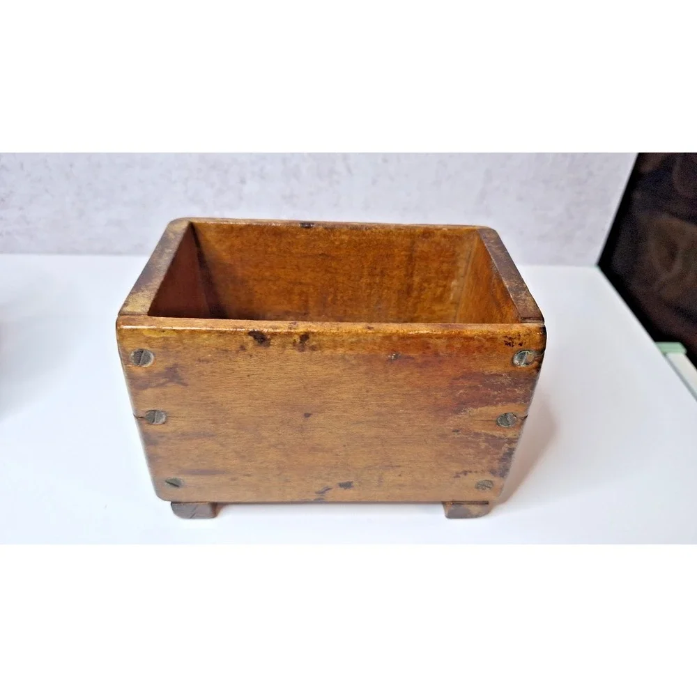 Wooden Antique Butter Mold with Metal Plunger Press